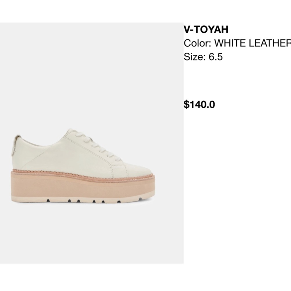 Dolce Vita V-Toyah white leather platform sneakers shoes size 6.5